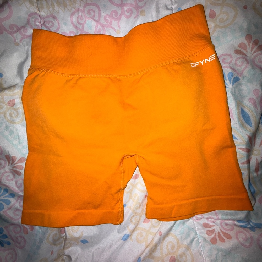 DFYNE Women's Orange Athletic Shorts